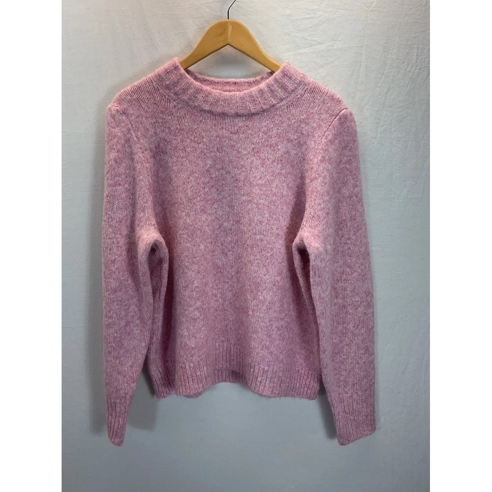 J.Crew Sweater Womens XXL Heathered PInk Mock Neck Alpaca Blend Cabincore Warm